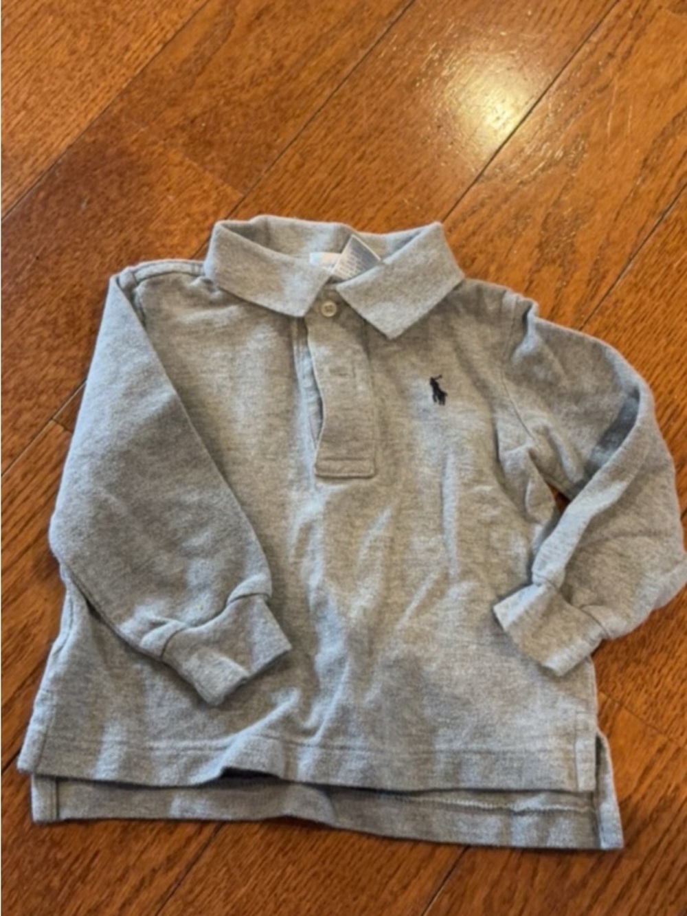 Ralph Lauren Boys Light Grey Long-Sleeve Polo